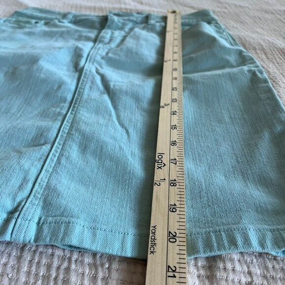 L.L. Bean Womens Jean Skirt Size 8 Green Favorite FIt  Denim Stretch Classic - Picture 13 of 13
